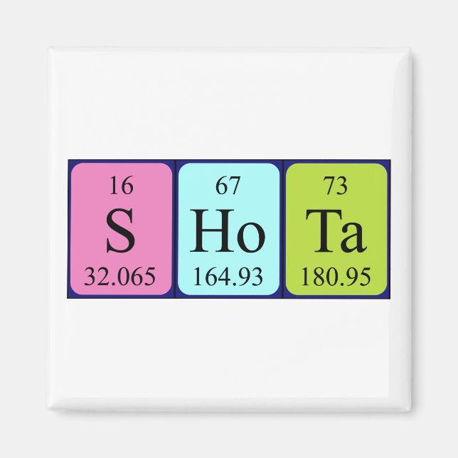 Shota periodic table name magnet (Front)