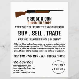Shotgun Design, Gunsmith, Gunstore Advertising Flyer