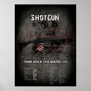 Shotgun Poster - Zombie Apocalypse Defence QC