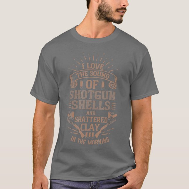Shotgun Shells Shoot Clay Pigeons Funny Trap T-Shirt (Front)