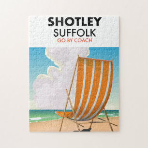 Shotley suffolk beach travel poster jigsaw puzzle