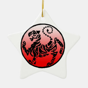 Shotokan Black & Blue Tiger Ceramic Ornament