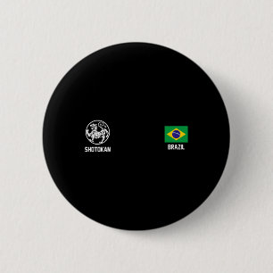 Shotokan Brazil Karate Brazilian Flag Dojo Tiger 2 Inch Round Button