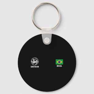 Shotokan Brazil Karate Brazilian Flag Dojo Tiger Keychain
