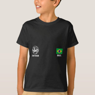 Shotokan Brazil Karate Brazilian Flag Dojo Tiger  T-Shirt