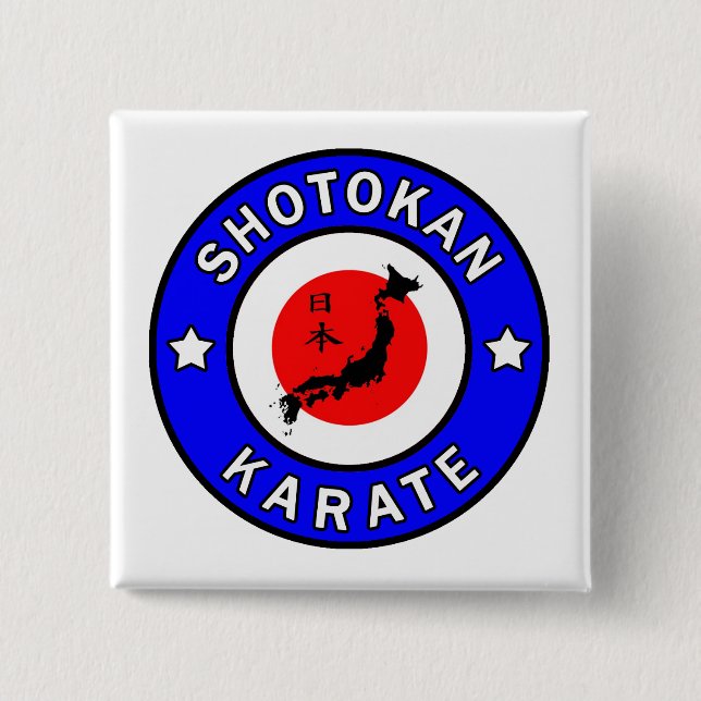 Shotokan Karate 2 Inch Square Button (Front)