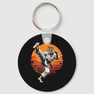 Shotokan Karate Fighter Martial Arts Tiger Funny K Keychain