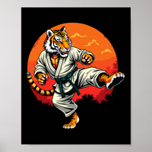 Shotokan Karate Fighter Martial Arts Tiger Funny K Poster