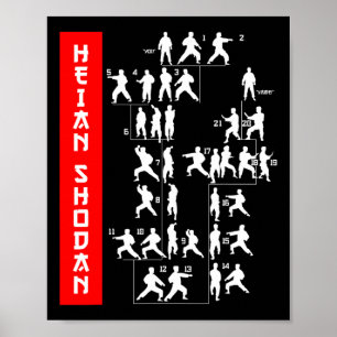 Shotokan Karate Heian Shodan Martial Arts Dojo Tra Poster