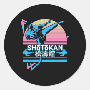 Shotokan Karate Japanese Martial Arts Retro 1  Classic Round Sticker