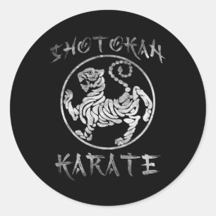 Shotokan Karate Symbol Tiger Dojo Training Kanji V Classic Round Sticker