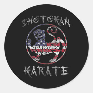 Shotokan Karate Tiger Symbol Usa Squad Martial Art Classic Round Sticker