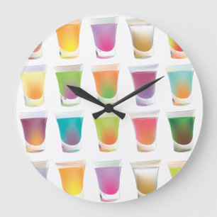 Shots Shots Shots Large Clock