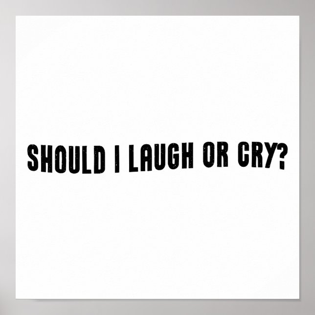 Should I Laugh Or Cry? Funny Meme Poster (Front)