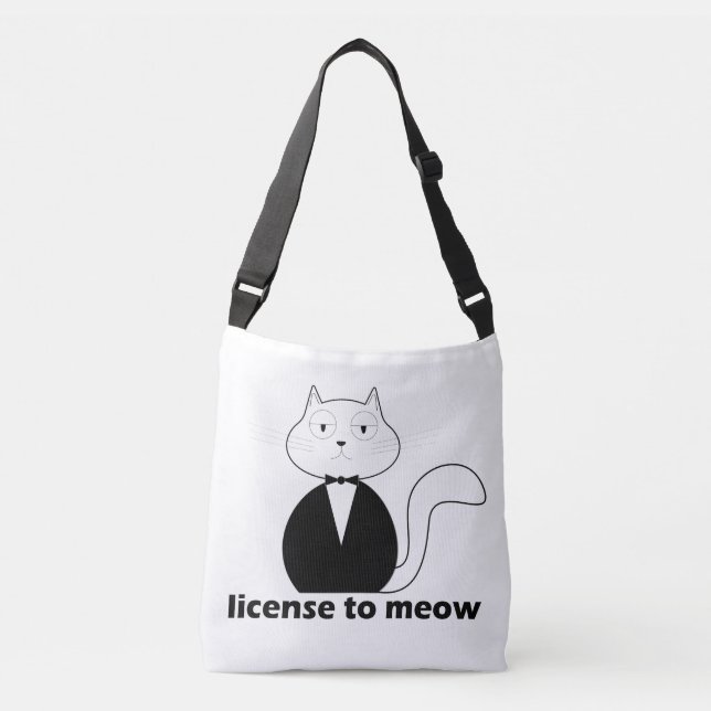 Shoulder bag Cat, License to Meow (Front)