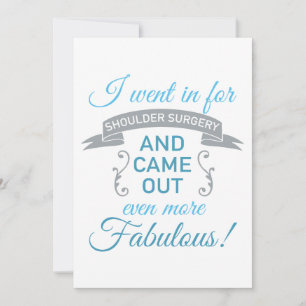 Shoulder Surgery Fabulous Recovery (Blue) Invitation
