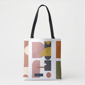 Shoulder Tote Bag Crossbody Bag with Geometric Art
