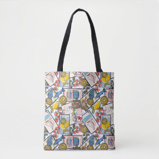 Shoulder Tote Bag in Mediterranean Vacation