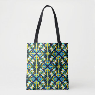 Shoulder Tote with Geometric Pattern