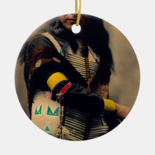 Shout At Oglala Sioux 1899 Ceramic Ornament