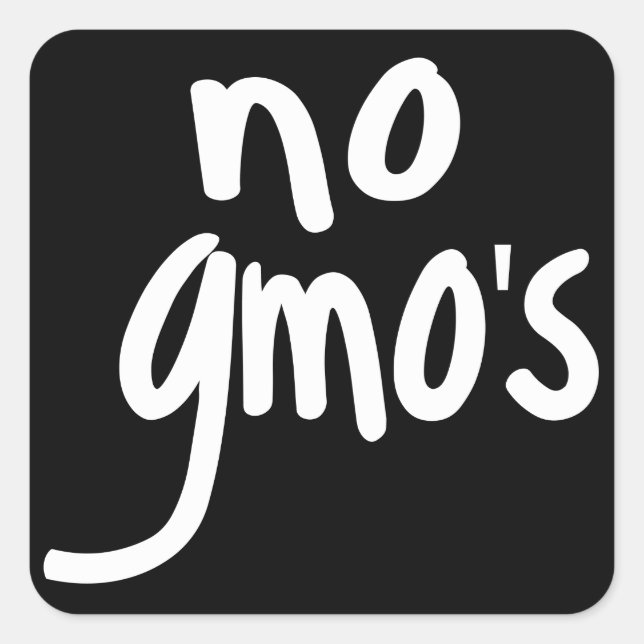 Shout No GMO's Protect our Food Black Square Sticker (Front)