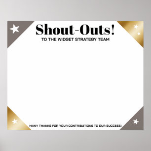 Shout out board employee daily kudos post-its poster