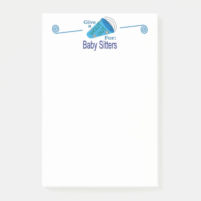 Shout Out for Baby Sitters Post-it Notes (Front)