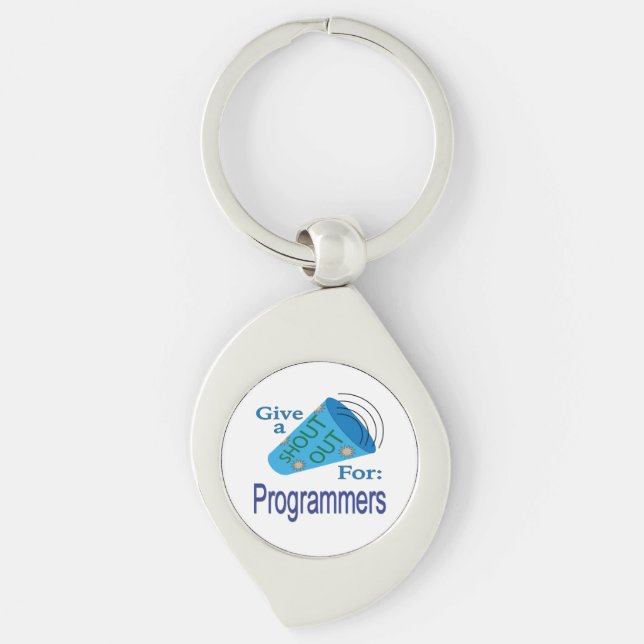 Shout Out for Programmers Keychain (Front)