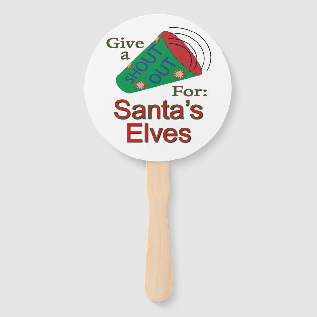 Shout Out for Santa's Elves Hand Fan (Front)