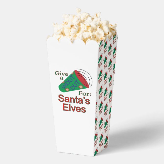 Shout Out for Santa's Elves Popcorn  Favor Box (Popped)