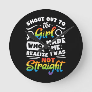 Shout Out to The Girl Lesbian Pride LGBT T Shirt G Round Clock