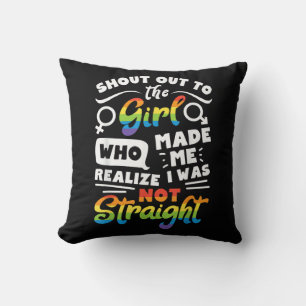 Shout Out to The Girl Lesbian Pride LGBT T Shirt G Throw Pillow