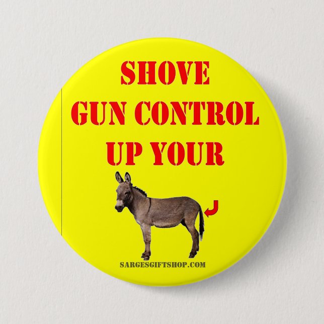 SHOVE GUN CONTROL 3 INCH ROUND BUTTON (Front)