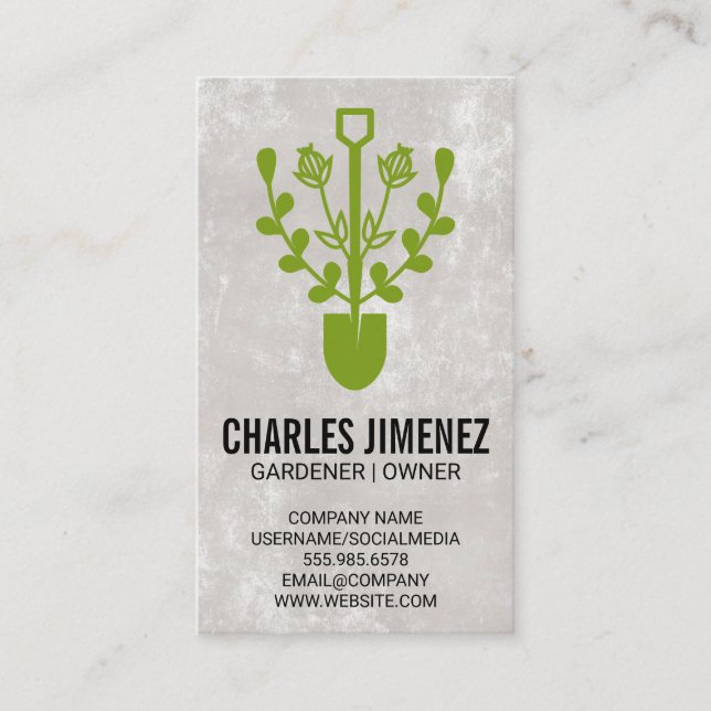 Shovel | Flowers and Vines Business Card (Front)