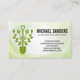 Shovel Plants Logo   Gardening   Landscaping  Business Card