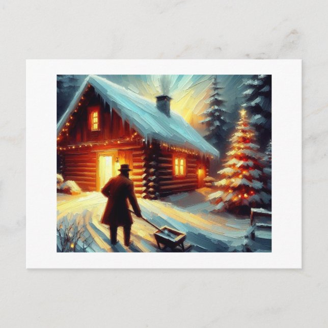 Shoveling the Snow,  Postcard (Front)