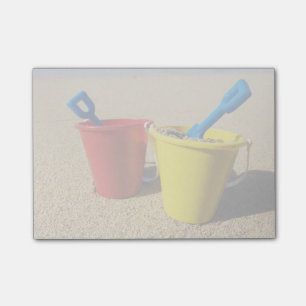 Shovels And Pails On Sandy Beach Post-it Notes