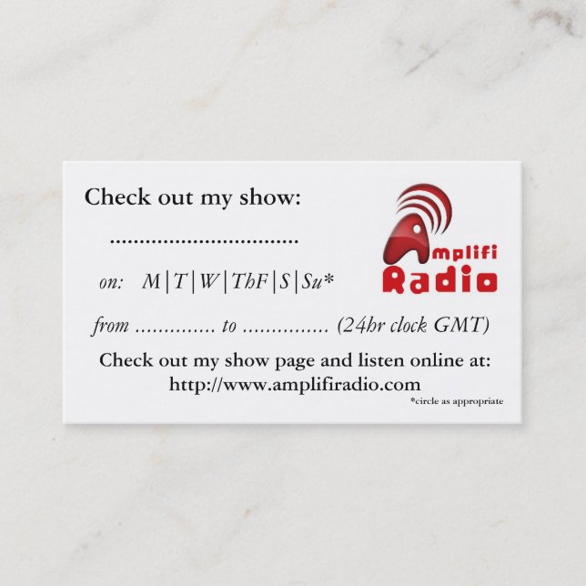 Show Cards (pack of 100) (Front)