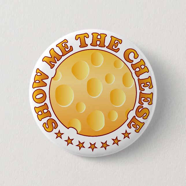 Show Cheese Brown 2 Inch Round Button (Front)