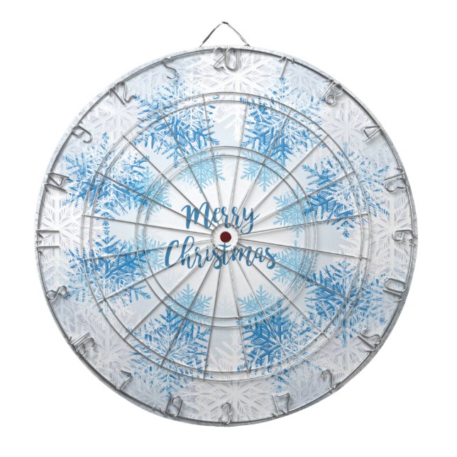 SHOW FLAKES PATTERN Merry Christmas Dartboard (Front)