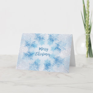 SHOW FLAKES PATTERN Merry Christmas Holiday Card