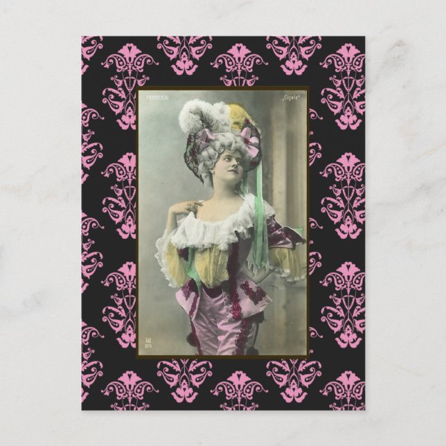 Show Girl Risque French Dancer Postcard (Front)