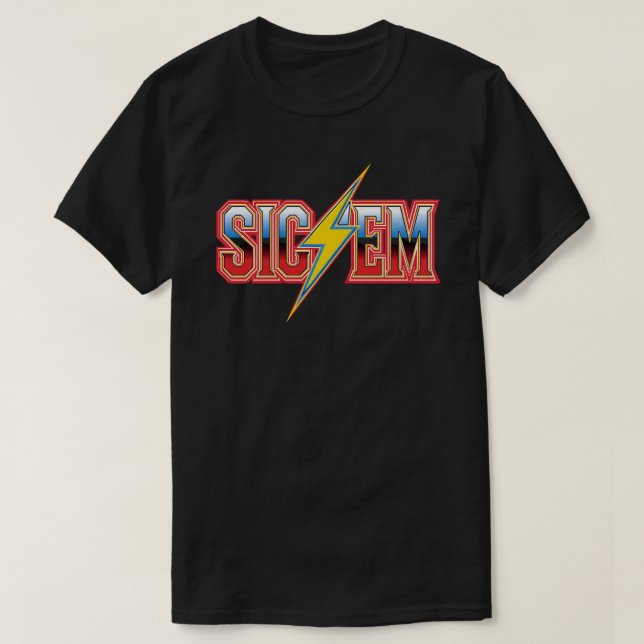 Show Highschool Football Spirit with Sic'Em T-Shirt (Design Front)