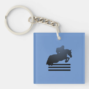  Show jumper clearing an obstacle.   Keychain