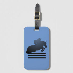  Show jumper clearing an obstacle.     Luggage Tag