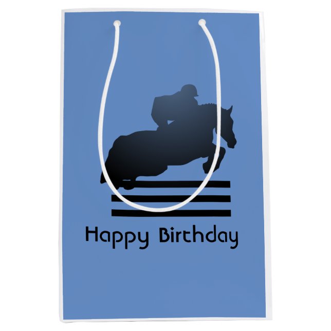  Show jumper clearing an obstacle.      Medium Gift Bag (Front)
