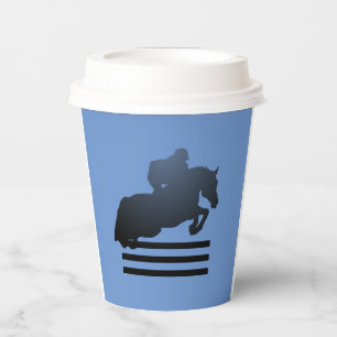  Show jumper clearing an obstacle.   Paper Cups
