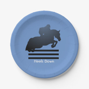  Show jumper clearing an obstacle.       Paper Plate