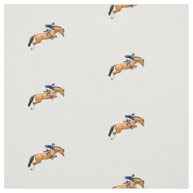 Show Jumper Horse Equestrian Fabric (Swatch)