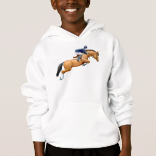 Show Jumper Horse Kids Hoodie